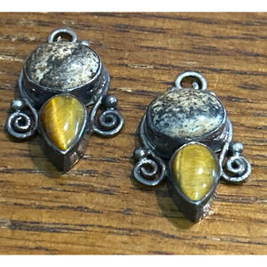 Women's Sajen Sterling Silver Tiger's Eye & Jasper Earrings One Size